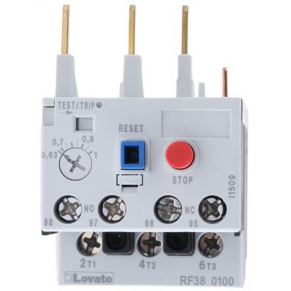 Lovato RF380100 Thermal Overload Relay, 0.63 → 1 A, 1 A