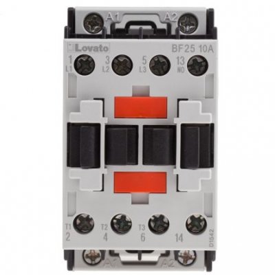Lovato BF2510A400 Orange BF 3 Pole Contactor, 3NO, 25 A, 11 kW, 400 V ac Coil