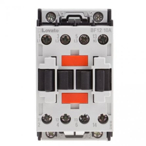 Lovato BF1210A400 Orange BF 3 Pole Contactor, 3NO, 12 A, 5.5 kW, 400 V ac Coil