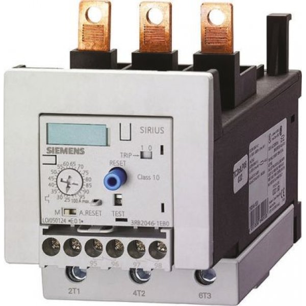 Siemens 3RB2046-1EB0 Overload Relay NO/NC, 25 → 100 A, 315 A, 45 kW