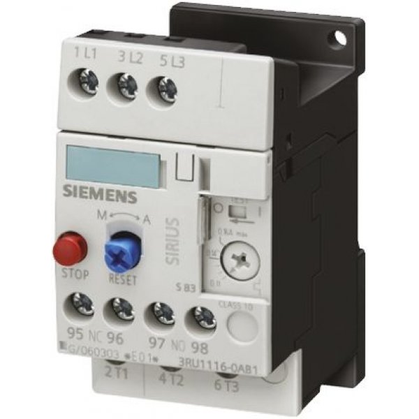Siemens 3RU1116-0KB1 Overload Relay NO/NC, 3 A