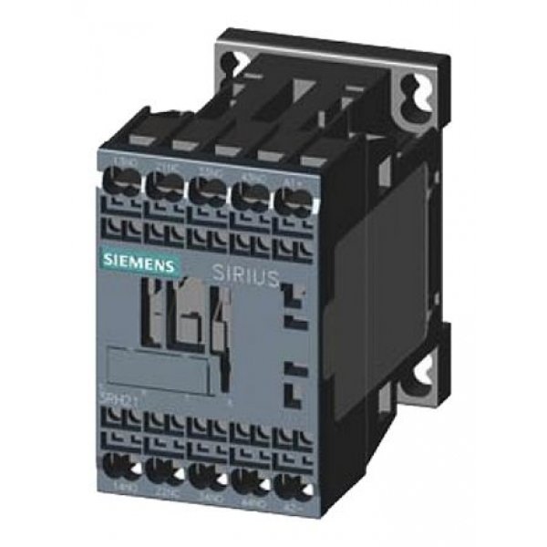 Siemens 3RH2131-2JB40 Contactor, 10 A, 24 Vdc Control, 3NO + 1NC