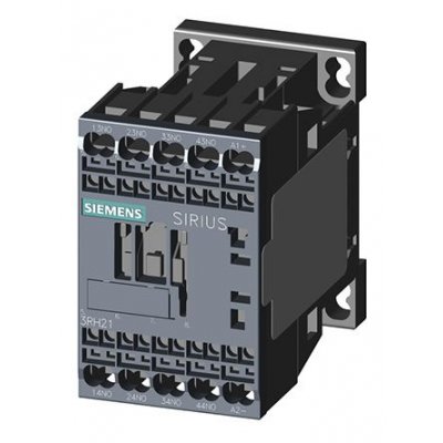 Siemens 3RH2140-2JB40 Contactor, 10 A, 24 Vdc Control, 4NO