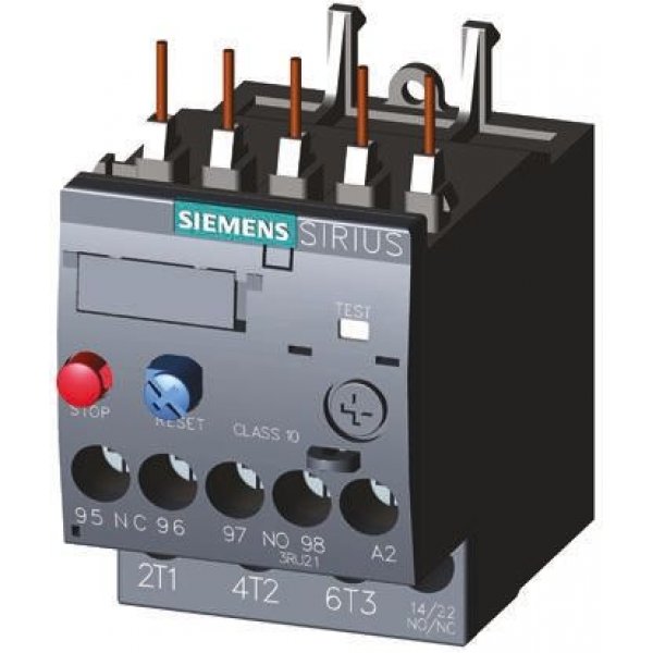 Siemens 3RU2116-0FB0 Overload Relay NO/NC, 0.35 → 0.5 A, 500 mA, 0.12 kW