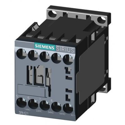 Siemens 3RH2122-1BP40 Contactor, 10 A, 230 Vdc Control, 2NO + 2NC