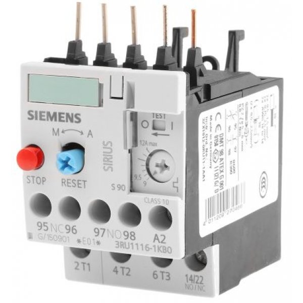 Siemens 3RU1116-1KB0 Overload Relay NO/NC, 9 → 12 A, 12 A, 5.5 kW