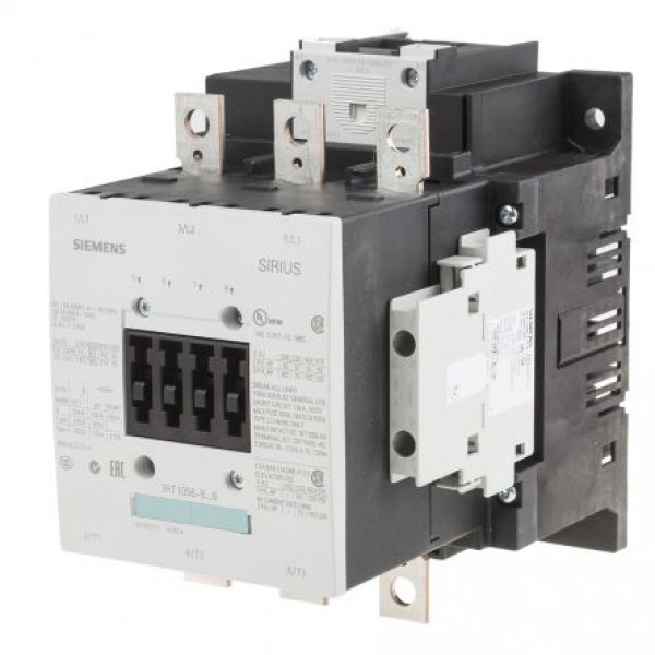 Siemens 3RT1056-6AP36 3 Pole Contactor, 3NO, 185 A, 104 kW (AC3), 230 V ac Coil