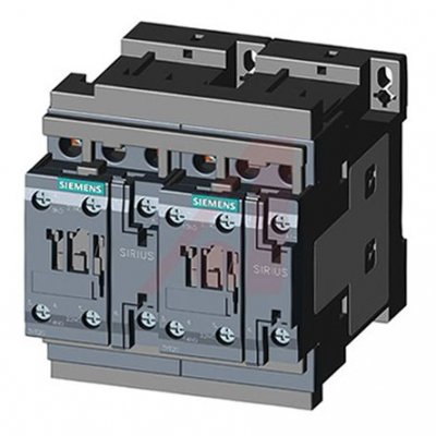 Siemens 3RA2328-8XB30-1BB4 Contactor, 24 V dc Coil, 3 Pole, 38 A, 18.5 kW, 3NO