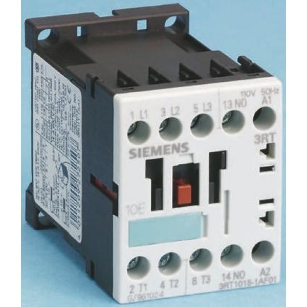 Siemens 3RT1036-1AP04-3MA0 3 Pole Contactor, 3NO, 50 A, 22 kW (AC3), 230 V ac Coil