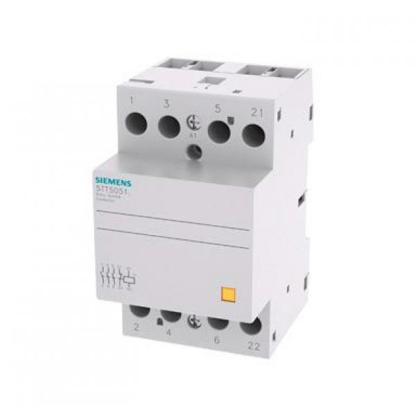 Siemens 5TT5051-2 4 Pole Installation Contactor, 3NO/1NC, 63 A, 8 W, 400 V ac Coil