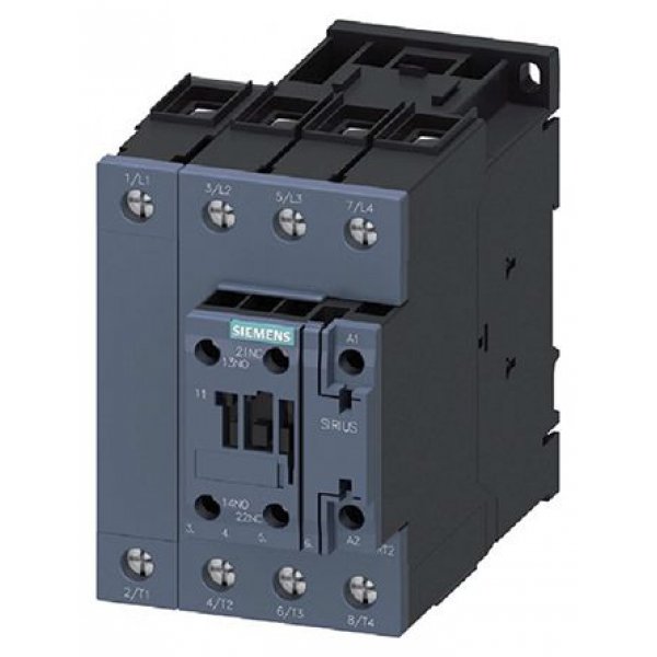 Siemens 3RT2336-1AP00 4 Pole Contactor, 4NO, 60 A, 39 kW (AC3), 230 V ac Coil
