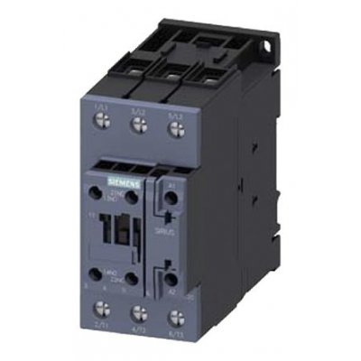 Siemens 3RT2036-1AP60 3 Pole Contactor, 3NO, 50 A, 22 kW (AC3), 230 V ac Coil