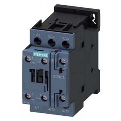 Siemens 3RT2027-1AL20 3 Pole Contactor, NO/NC, 50 A, 48 kW, 230 V ac Coil