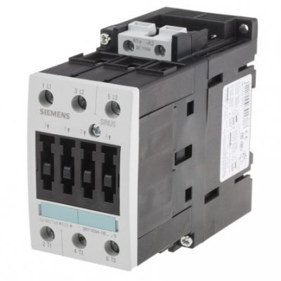 Siemens 3RT1034-1BF40 3 Pole Contactor, 3NO, 32 A, 15 kW (AC3), 110 V dc Coil