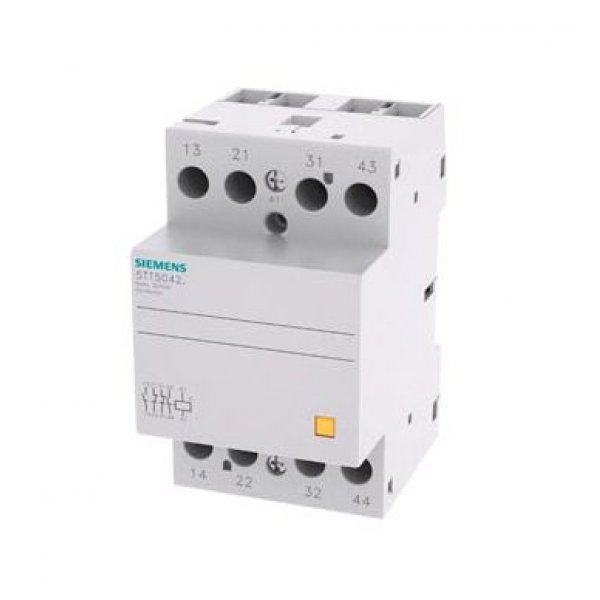 Siemens 5TT5042-2 4 Pole Installation Contactor, 2NO/2NC, 40 A, 4 W, 400 V ac Coil