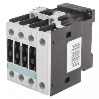 Siemens 3RT1526-1BB40 3 Pole Contactor, 3NO, 20 A, 11 kW (AC3), 24 V dc Coil