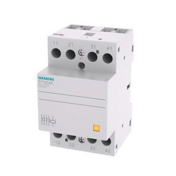 Siemens 5TT5043-0 4 Pole Installation Contactor, 4NC, 40 A, 4 W, 400 V ac Coil