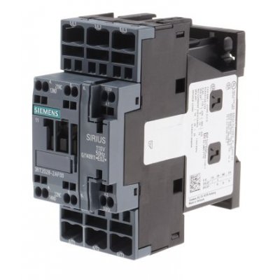 Siemens 3RT2028-2AF00 3 Pole Contactor, 3NO, 38 A, 18.5 kW (AC3), 110 V ac Coil