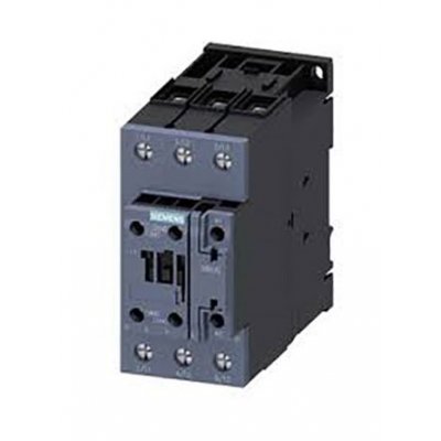 Siemens 3RT2035-1AK60 3 Pole Contactor, 3NO, 40 A, 18.5 kW (AC3), 110 V ac Coil
