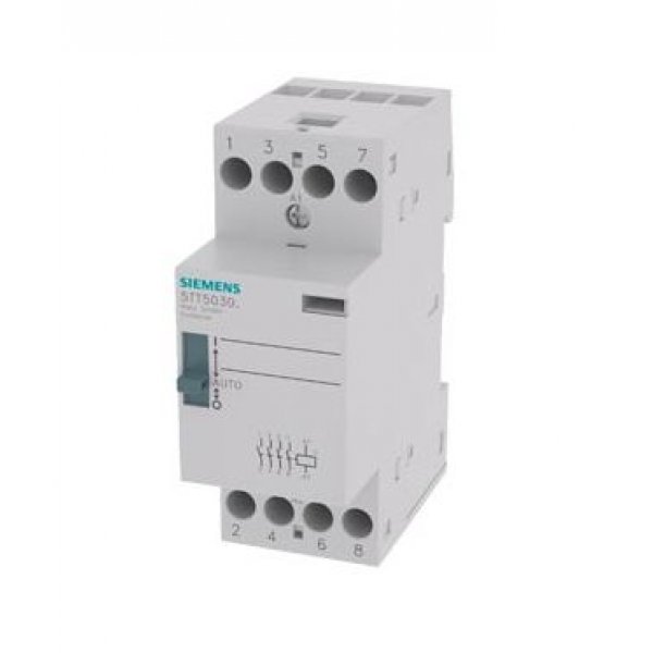 Siemens 5TT5030-6 4 Pole Installation Contactor, 4NO, 25 A, 2.2 W, 400 V ac Coil