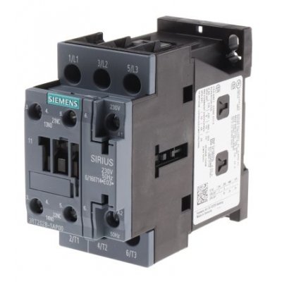 Siemens 3RT2028-1AP00 3 Pole Contactor, 3NO, 38 A, 18.5 kW (AC3), 230 V ac Coil