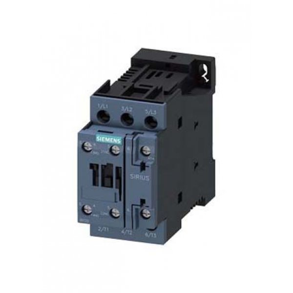 Siemens 3RT2026-1BM40 3 Pole Contactor, 3NO, 25 A, 11 kW (AC3)