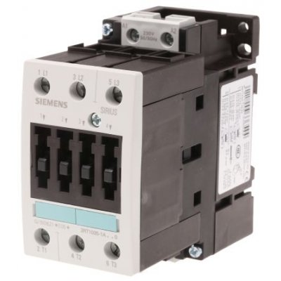Siemens 3RT1035-1AL20 3 Pole Contactor, 3NO, 40 A, 18.5 kW (AC3), 230 V ac Coil