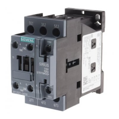 Siemens 3RT2027-1AF00 3 Pole Contactor, 3NO, 32 A, 15 kW (AC3), 110 V ac Coil
