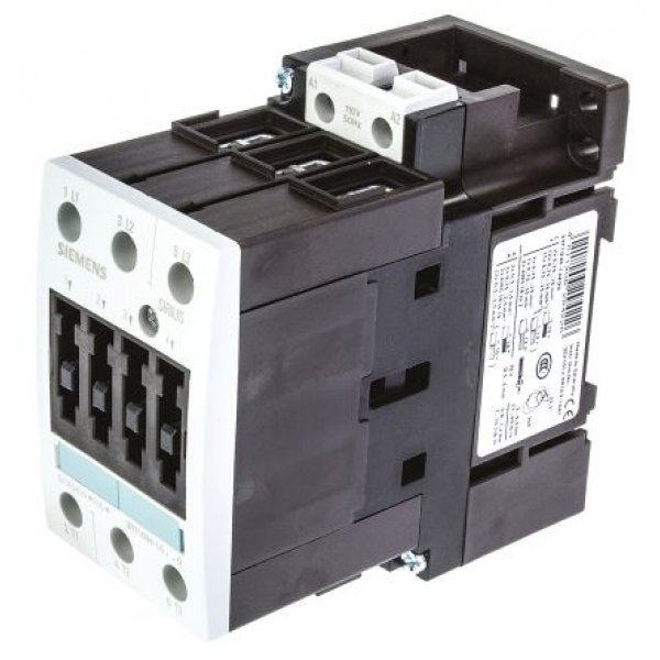 Siemens 3RT1034-1AF00 3 Pole Contactor, 3NO, 32 A, 15 kW (AC3), 110 V ac Coil