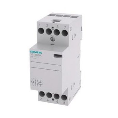 Siemens 5TT5030-2 4 Pole Installation Contactor, 4NO, 24 A, 2.2 W, 400 V ac Coil