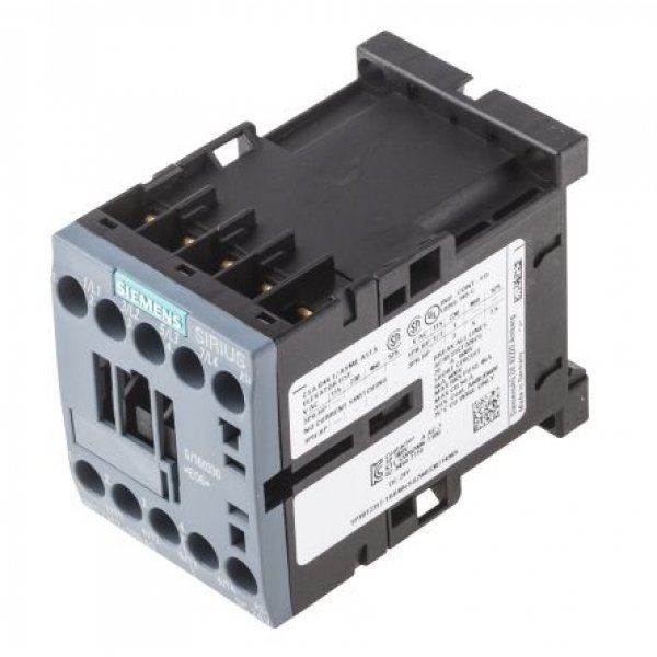 Siemens 3RT2317-1BB40 4 Pole Contactor, 4NO, 12 A, 5.5 kW (AC3), 24 V dc Coil
