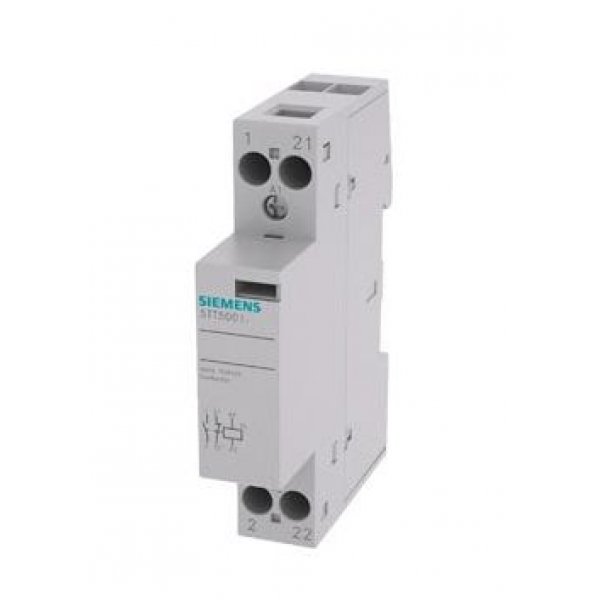 Siemens 5TT5001-0 2 Pole Installation Contactor, NO/NC, 20 A, 1.7 W, 230 V ac Coil