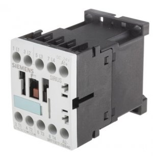 Siemens 3RT1317-1BB40 4 Pole Contactor, 4NO, 12 A, 5.5 kW (AC3), 24 V dc Coil