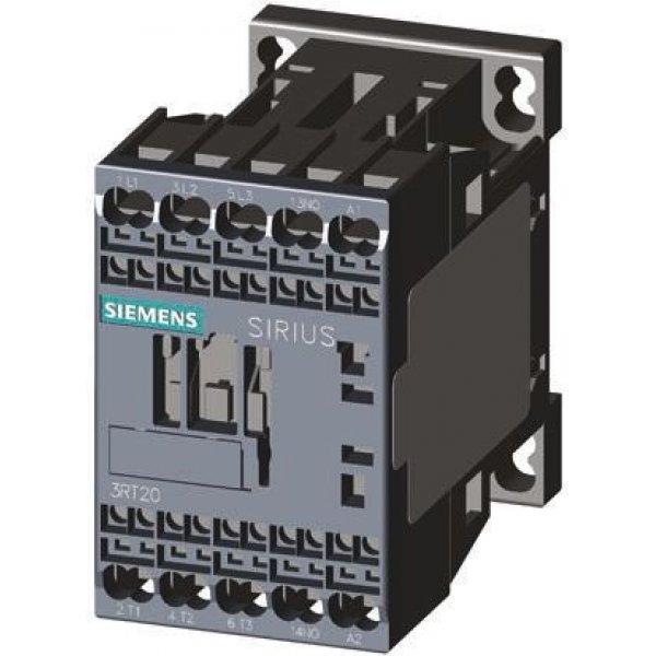 Siemens 3RT2018-2AB01 3 Pole Contactor, 3NO, 16 A, 7.5 kW (AC3), 24 V ac Coil