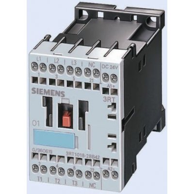 Siemens 3RT1017-2AF02 3 Pole Contactor, 3NO, 12 A, 5.5 kW (AC3), 110 V ac Coil