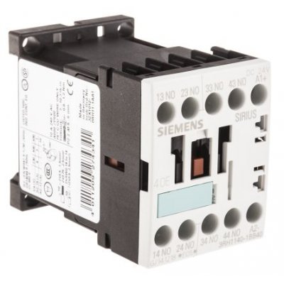 Siemens 3RT1017-1AB01 3 Pole Contactor, 3NO, 12 A, 5.5 kW (AC3), 24 V ac Coil