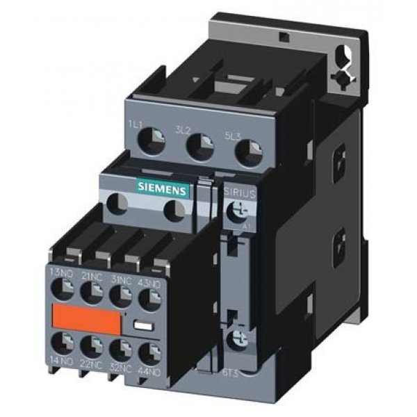 Siemens 3RT2024-1AL24-3MA0 3 Pole Contactor, 3NO, 12 A, 5.5 kW (AC3)