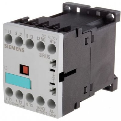 Siemens 3RT1015-1JB41 3 Pole Contactor, 3NO, 7 A, 3 kW (AC3), 24 V dc Coil