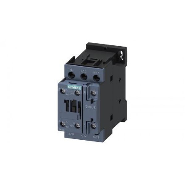 Siemens 3RT2024-1AP00 3 Pole Contactor, 3NO, 12 A, 5.5 kW (AC3), 230 V ac Coil