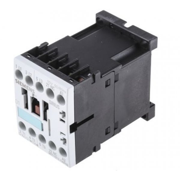 Siemens 3RT1017-1AF02 3 Pole Contactor, 3NO, 12 A, 5.5 kW (AC3), 110 V ac Coil