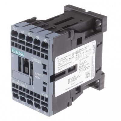 Siemens 3RT2016-2BB42 3 Pole Contactor, 3NO, 9 A, 4 kW (AC3), 24 V dc Coil