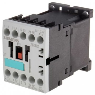 Siemens 3RT1015-1BB42 3 Pole Contactor, 3NO, 7 A, 3 kW (AC3), 24 V dc Coil