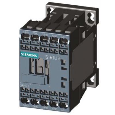 Siemens 3RH2140-2BF40 Contactor, 110 V dc Coil, 4 Pole, 10 A, 4NO