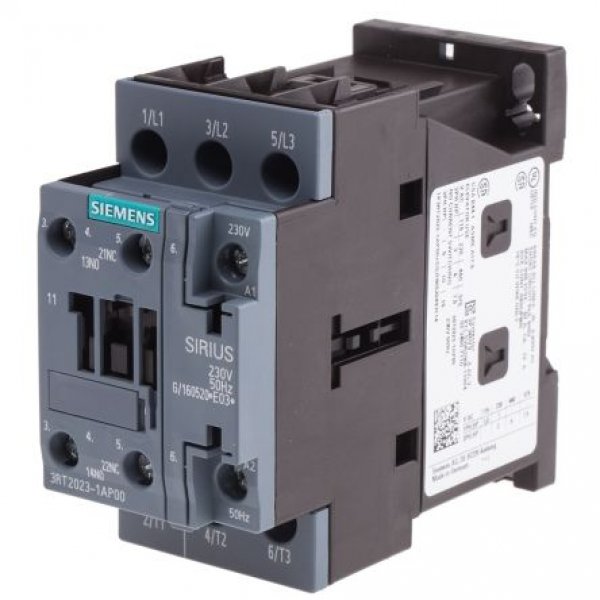 Siemens 3RT2023-1AP00 3 Pole Contactor 3NO 9A 4kW 230 V ac Coil