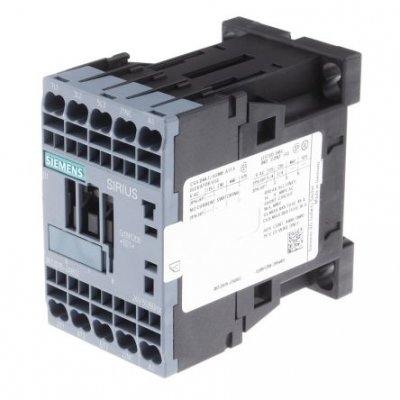Siemens 3RT2015-2AB02 3 Pole Contactor, 3NO, 7 A, 3 kW (AC3), 24 V ac Coil
