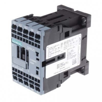 Siemens 3RT2015-2AB01 3 Pole Contactor, 3NO, 7 A, 3 kW (AC3), 24 V ac Coil