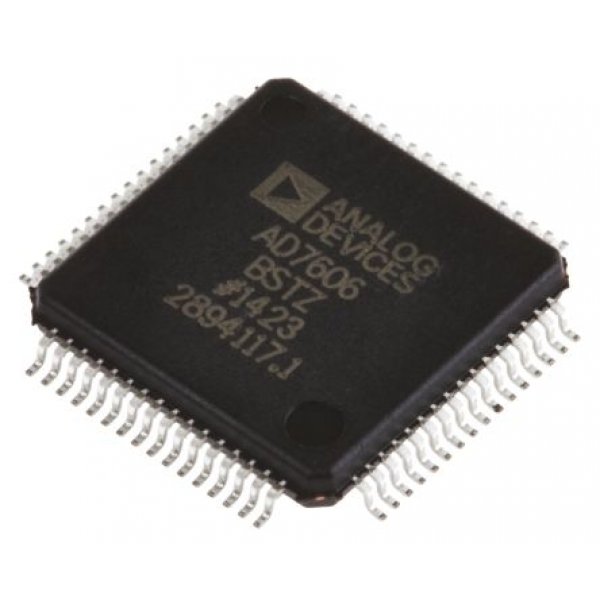 Analog Devices AD7606BSTZ 16-Bit Parallel/Serial ADC, 64-Pin LQFP
