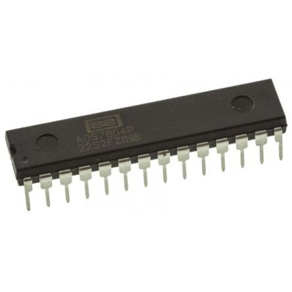 Texas Instruments ADS7804P 12-bit Parallel ADC, 28-Pin PDIP