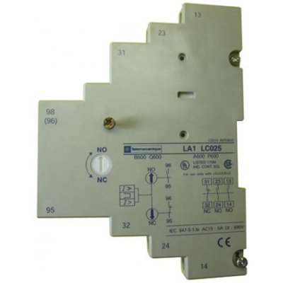 Schneider Electric LA1LC025 Auxiliary Contact, 4 Contact, 1NC + 3NO, Side Mount
