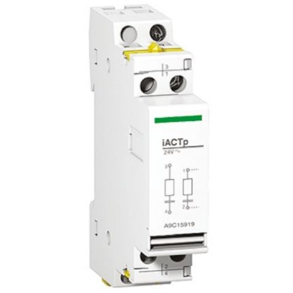 Schneider Electric A9C15918 DIN Rail Mount Auxiliary Contact with Screw Terminal